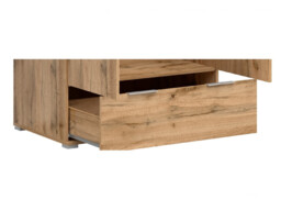 Modern Free Standing 2-Door Double Wardrobe Full Length Drawer Oak Effect 90cm - Zele - thumbnail 4