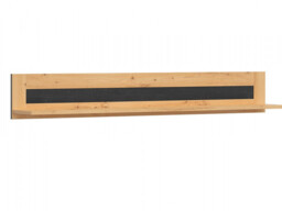 Floating Wall Shelf 160cm Storage Display Shelving Shelves Artisan Oak / Burnt Board Effect - Ostia - thumbnail 2