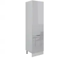 Kitchen Larder Unit Tall Pantry Cupboard Free Standing 600mm Storage Unit Light Grey Gloss Cabinet - Star - thumbnail 4