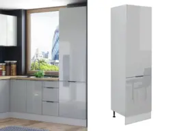 Kitchen Larder Unit Tall Pantry Cupboard Free Standing 600mm Storage Unit Light Grey Gloss Cabinet - Star