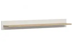 Scandi Wall Mounted Floating 143cm Shelf with Back Panel White Pine/Oak Effect Finish - Loksa - thumbnail 2