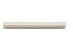 Scandi Wall Mounted Floating 143cm Shelf with Back Panel White Pine/Oak Effect Finish - Loksa - thumbnail 3
