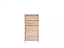 Modern Tallboy 5 Drawer Chest of Drawers Tall Slim Narrow Storage in Sonoma Oak 56cm - Kaspian - thumbnail 2