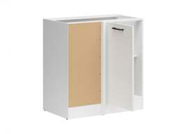 Corner Kitchen Cabinet 1000mm Modern Freestanding Base Unit 100cm Left White / Chalk Gloss - Junona - thumbnail 3