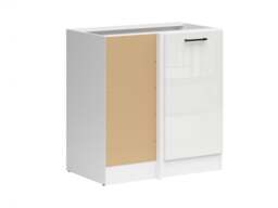 Corner Kitchen Cabinet 1000mm Modern Freestanding Base Unit 100cm Left White / Chalk Gloss - Junona - thumbnail 2