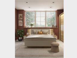 Beige Bed King Size Ottoman Lift Up Storage Frame with Bed Side Tables LED Lights USB USBC Charges - Glamour - thumbnail 2