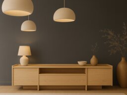 Low Sideboard Long Storage Cabinet 200cm Modern Large Lowboard Unit Washed Light Oak Handleless - Japandi - thumbnail 3