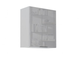 Kitchen Wall Cabinet Cupboard 600mm Unit Light Grey Gloss Storage Slab Door - Star - thumbnail 4