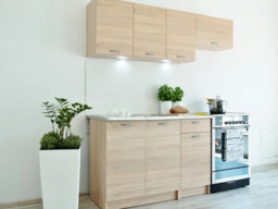 Complete Kitchenette Kitchen Cabinets Set 5 Units with Sink Sonoma Oak Budget Free Standing Package - Nela - thumbnail 4