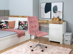 130cm Desk with Drawers Storage Cabinet Large Wide Computer Table Home Office Study White Gloss Oak Scandi - Holten - thumbnail 3