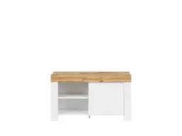 Hallway Furniture Set 5 Piece White Gloss Slim Storage Wardrobe Shoe Cabinet Oak Scandi - Holten - thumbnail 4