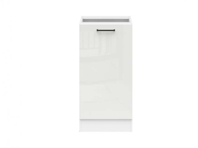 Kitchen Cabinet 500mm Base Modern Freestanding Cupboard Unit 50cm Left Hand White/Chalk Gloss - Junona - image 1