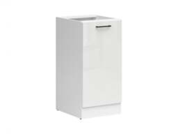 Kitchen Cabinet 500mm Base Modern Freestanding Cupboard Unit 50cm Left Hand White/Chalk Gloss - Junona - thumbnail 2
