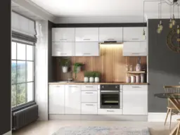 Kitchen Drawer Unit 400mm Narrow Cabinet Freestanding Slim Storage Cupboard White High Gloss - Ella - thumbnail 2