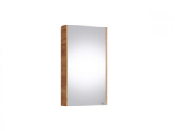 Bathroom Mirror Cabinet Mirrored Small Wall Unit Slimline Cupboard 400mm Storage Gold Craft Oak – Avir - thumbnail 6