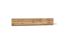 Small Wall Mounted Shelf Modern Wall Hung Storage Panel Floating Oak Effect Unit 135cm - Zele - thumbnail 3