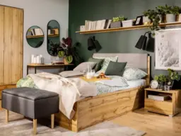 Small Wall Mounted Shelf Modern Wall Hung Storage Panel Floating Oak Effect Unit 135cm - Zele - thumbnail 2
