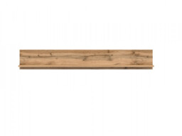Small Wall Mounted Shelf Modern Wall Hung Storage Panel Floating Oak Effect Unit 135cm - Zele - thumbnail 4