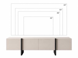 Beige TV Cabinet Media Stand 160cm Entertainment Unit for up to 65 inch TV Modern Cashmere Black - Kiznie - thumbnail 4