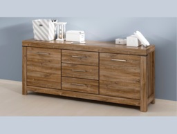 Extra Large Sideboard Wide Dresser Modern 2m Long Buffet Cabinet Drawer Storage Unit 200cm Medium Oak - Gent - thumbnail 3