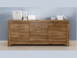Extra Large Sideboard Wide Dresser Modern 2m Long Buffet Cabinet Drawer Storage Unit 200cm Medium Oak - Gent - thumbnail 2