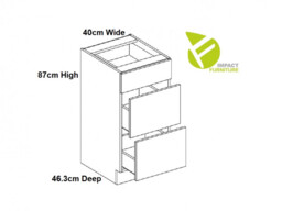 Kitchen Cabinets Cupboard Set 5 Units 6 Drawers 140cm Soft Close White High Gloss - Ella - thumbnail 4