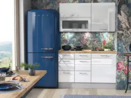 Kitchen Cabinets Cupboard Set 5 Units 6 Drawers 140cm Soft Close White High Gloss - Ella