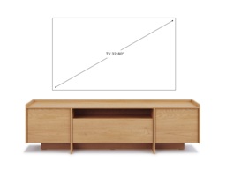 Large TV Stand Cabinet 200cm Wide Modern Storage Unit Washed Light Oak Handleless - Japandi - thumbnail 3