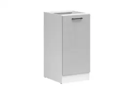 Kitchen Cabinet 500mm Base Modern Freestanding Cupboard Unit 50cm Right Hand Grey Gloss - Junona - thumbnail 1