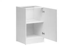 Kitchen Cabinet 500mm Base Modern Freestanding Cupboard Unit 50cm Right Hand Grey Gloss - Junona - thumbnail 3