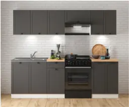Kitchen Wall Cabinet 400mm Modern Cupboard 40cm Unit Shaker Dark Grey - Junona - thumbnail 2