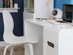 Desk with Drawer Large Computer Desk for Home Office Study White Gloss Modern - Azteca Trio - thumbnail 3