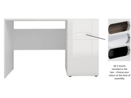 Desk with Drawer Large Computer Desk for Home Office Study White Gloss Modern - Azteca Trio - thumbnail 4
