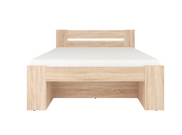 Double Bed Frame Storage Shelves Wooden Euro 140cm Bed Slats Sonoma Oak Finish - Nepo - thumbnail 4