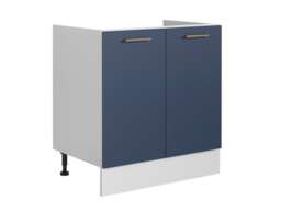 Kitchen Cabinets Set Navy Blue 8 Cupboards Complete with Oven Housing and Glass Unit Bundle - Nora - thumbnail 5