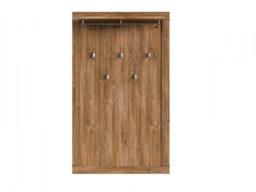 Modern Wall Mounted Entrance Hall Hallway Coat Hanger with 5 Hooks and Storage Shelf Medium Oak Effect - Gent - thumbnail 3