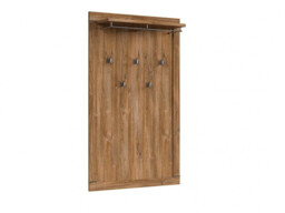 Modern Wall Mounted Entrance Hall Hallway Coat Hanger with 5 Hooks and Storage Shelf Medium Oak Effect - Gent - thumbnail 2