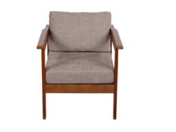Garden Armchair Lounge Chair Outdoor High Back Wooden Frame Comfy Natural Beige Cushion - Cozy - thumbnail 4