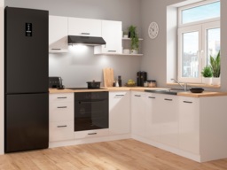 Kitchen Wall Unit 500mm Cabinet Modern Cupboard 50cm Chalk White Gloss Compact Storage - Junona - thumbnail 2
