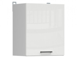 Kitchen Wall Unit 500mm Cabinet Modern Cupboard 50cm Chalk White Gloss Compact Storage - Junona - thumbnail 4