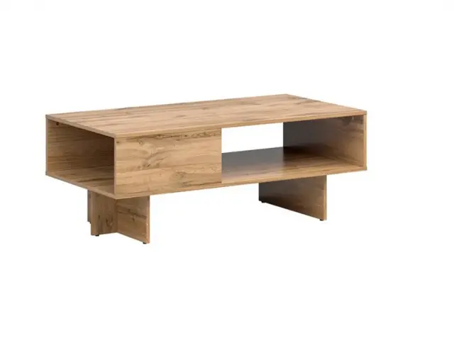 Modern Oak Effect Storage Coffee Table 120cm - Zele - image 1
