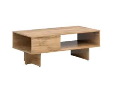 Modern Oak Effect Storage Coffee Table 120cm - Zele - thumbnail 1
