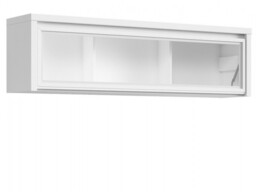 White Wall Hung Cabinet Glass Display Unit Living Room Glazed Shelf - Kaspian - thumbnail 2
