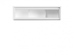White Wall Hung Cabinet Glass Display Unit Living Room Glazed Shelf - Kaspian - thumbnail 3