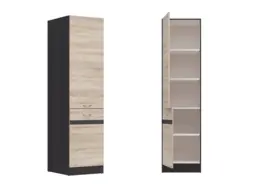 Kitchen Larder Unit 500mm Cabinet Pantry Cupboard Free Standing Left Storage Dark Wood Wenge Oak Effect – Junona - thumbnail 1