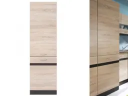 Kitchen Larder Unit 500mm Cabinet Pantry Cupboard Free Standing Left Storage Dark Wood Wenge Oak Effect – Junona - thumbnail 3