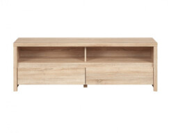 Modern TV Cabinet Entertainment Stand 2 Drawers Media Unit 144cm Sonoma Oak Light Wood Effect Finish - Kaspian - thumbnail 3