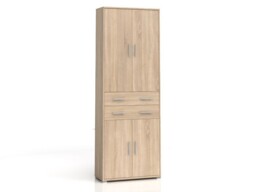Tall Storage Cabinet with Drawers Closed Bookcase Modern Sonoma Oak Effect Office Study Furniture - BRW OFFICE - thumbnail 2