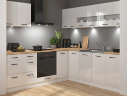Kitchen Corner Cabinets Units Set White Gloss Modern Freestanding 11 Cupboards Complete DIY Fitted Kitchen - Junona - thumbnail 2