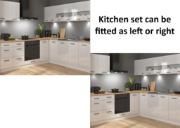Kitchen Corner Cabinets Units Set White Gloss Modern Freestanding 11 Cupboards Complete DIY Fitted Kitchen - Junona - thumbnail 3